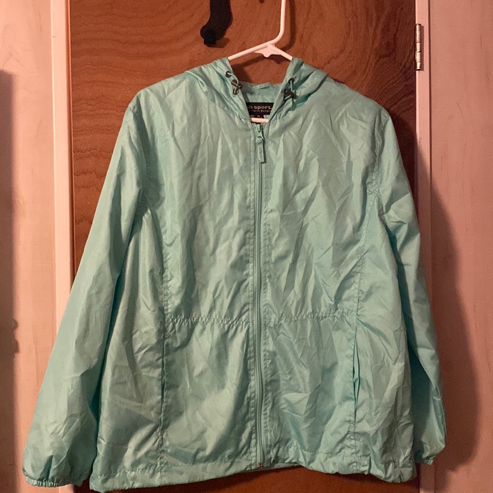 Petite Large Teal Rain Jacket